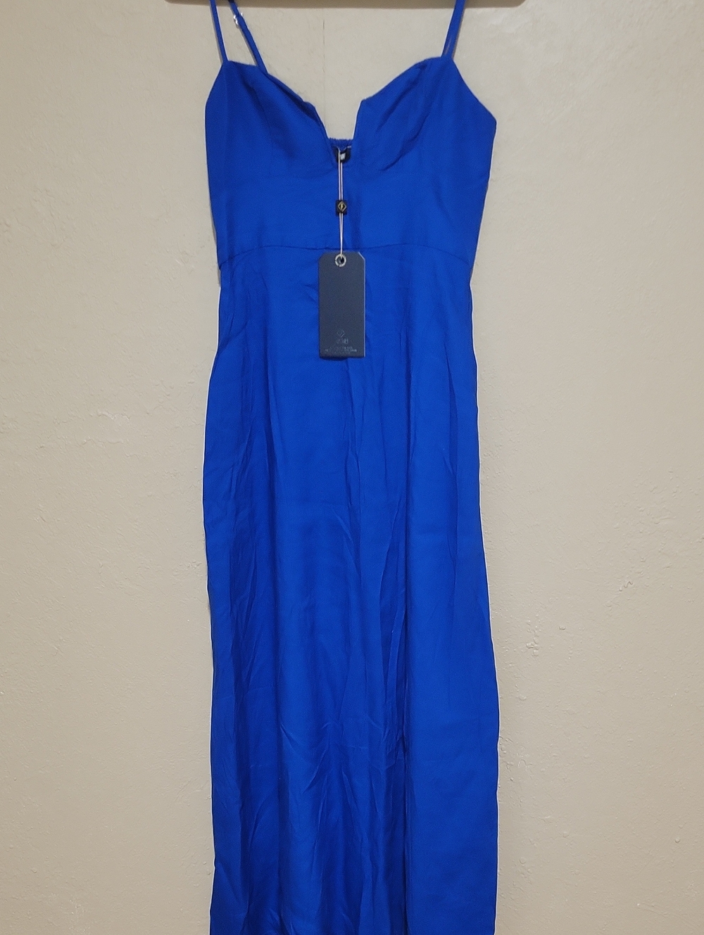 Forum Cobalt Blue Spaghetti-Strap Maxi Dress